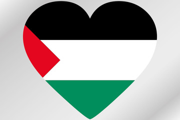 Flag Illustration of a heart with the flag of  Palestine
