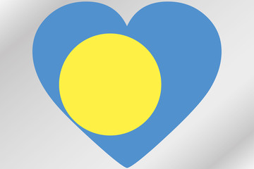 Flag Illustration of a heart with the flag of  Palau