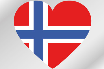 Obraz premium Flag Illustration of a heart with the flag of Norway