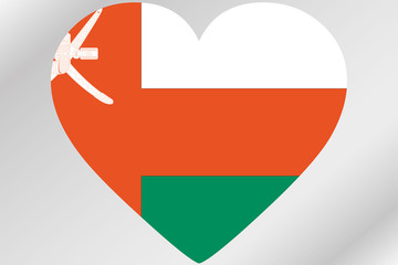 Flag Illustration of a heart with the flag of  Oman