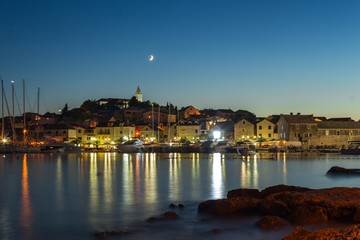 "Primosten" by night, Croatia, on the Adriatic sea