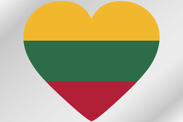 Flag Illustration of a heart with the flag of  Lithuania