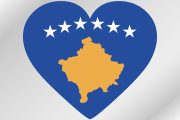 Obraz na płótnie Canvas Flag Illustration of a heart with the flag of Kosovo