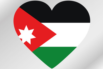 Flag Illustration of a heart with the flag of  Jordan