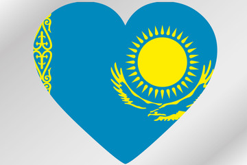 Flag Illustration of a heart with the flag of  Kazakstan
