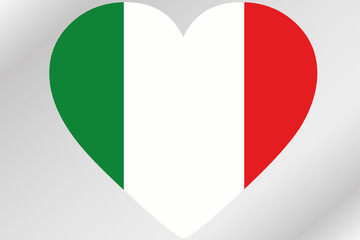 Flag Illustration of a heart with the flag of  Italy