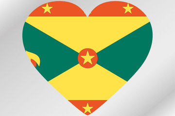 Flag Illustration of a heart with the flag of  Grenada