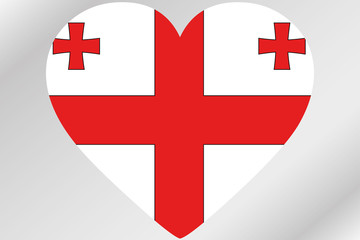 Flag Illustration of a heart with the flag of  Georgia