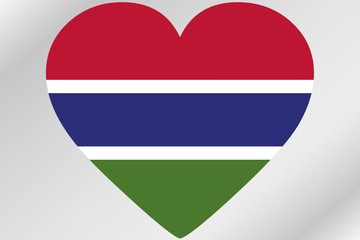 Flag Illustration of a heart with the flag of  Gambia