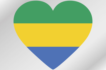 Flag Illustration of a heart with the flag of  Gabon
