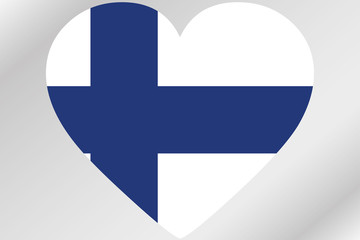 Flag Illustration of a heart with the flag of  Finland