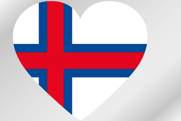 Obraz premium Flag Illustration of a heart with the flag of Faroe Islands