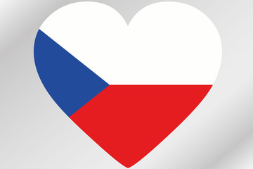 Flag Illustration of a heart with the flag of  Czech Republic