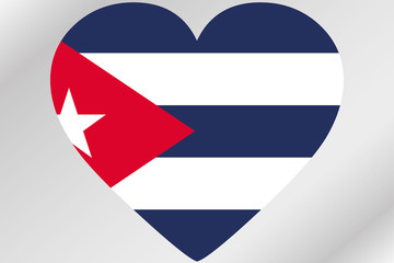 Flag Illustration of a heart with the flag of  Cuba