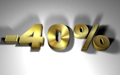 percentuale in oro -40