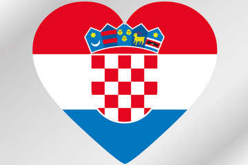 Naklejka premium Flag Illustration of a heart with the flag of Croatia