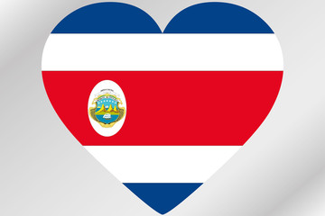 Flag Illustration of a heart with the flag of  Costa Rica