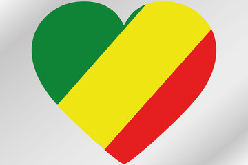Flag Illustration of a heart with the flag of  Congo