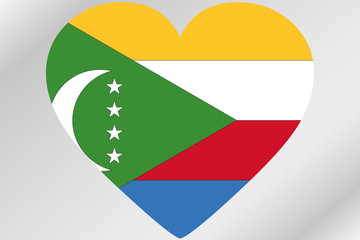 Flag Illustration of a heart with the flag of  Comoros