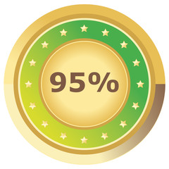 Prozent Button hellgrün auf weißem Hintergrund