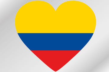 Flag Illustration of a heart with the flag of  Colombia