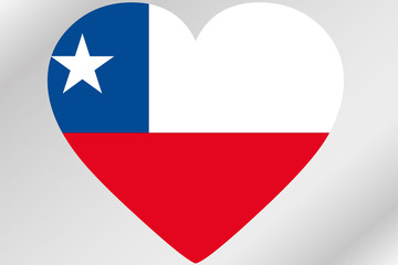 Flag Illustration of a heart with the flag of  Chile