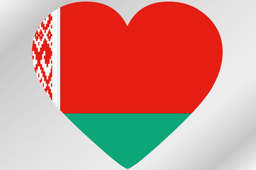 Flag Illustration of a heart with the flag of  Belarus