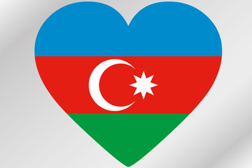 Flag Illustration of a heart with the flag of  Azerbaijan