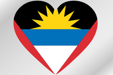 Flag Illustration of a heart with the flag of  Antigua and Barbu