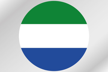 Flag Illustration within a circle of the country of  Sierra Leon