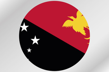 Flag Illustration within a circle of the country of  Papua New G