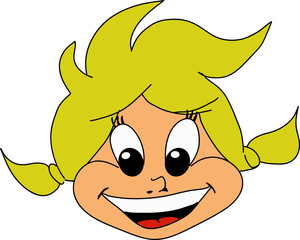 Blonde girl smiling face