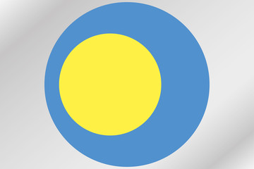 Flag Illustration within a circle of the country of  Palau