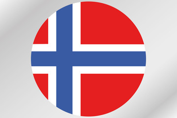Obraz premium Flag Illustration within a circle of the country of Norway