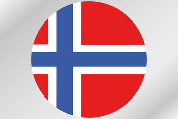 Flag Illustration within a circle of the country of  Norway