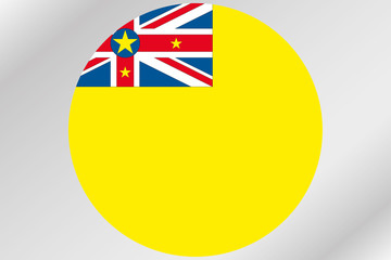 Flag Illustration within a circle of the country of  Niue