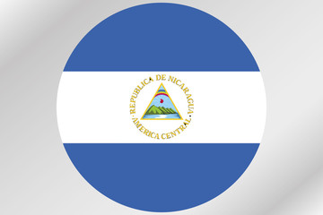 Flag Illustration within a circle of the country of  Nicaragua