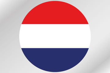 Flag Illustration within a circle of the country of  Netherlands