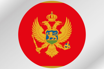 Flag Illustration within a circle of the country of  Montenegro