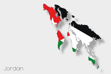 Fototapeta premium 3D Isometric Flag Illustration of the country of Jordan