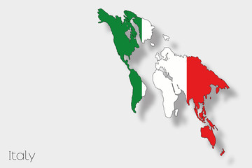 Fototapeta premium 3D Isometric Flag Illustration of the country of Italy