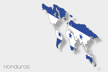 3D Isometric Flag Illustration of the country of  Honduras