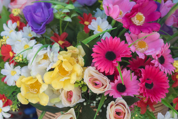 Colorful of Artificial flowers