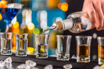 Hard spirit on bar counter © Jag_cz