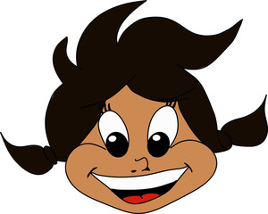 Brunette girl smiling face