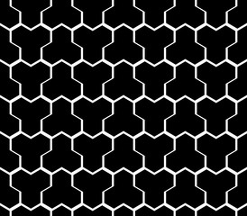 Design seamless monochrome hexagon geometric pattern