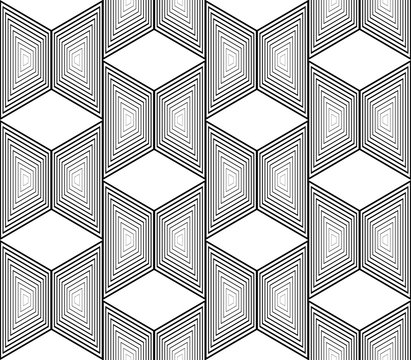Design seamless monochrome trapezium geometric pattern