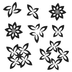 Abstract elements for design - flower and butterfly