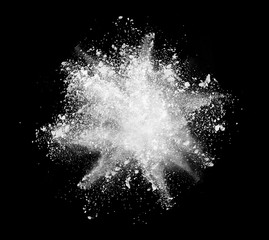 White powder on black background - obrazy, fototapety, plakaty