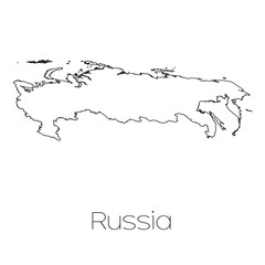 Country Shape isolated on background of the country of Russia